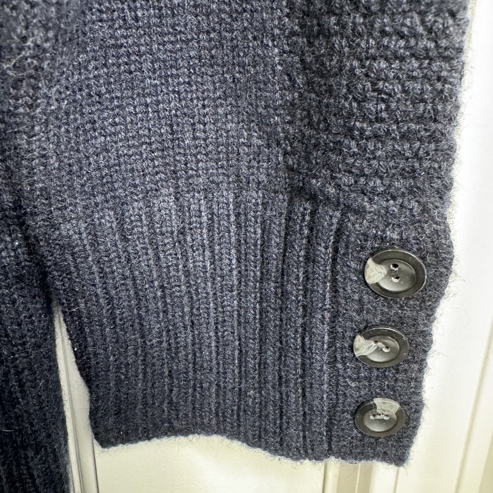 Worth New York Wool Cashmere Cardigan Sweater Navy Blue Medium Button Front NWT - Picture 6 of 8